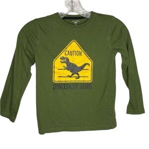 5/$15 Falls Creek Green Yellow Dinosaur Crossing Long Sleeve Casual T Shirt 5T